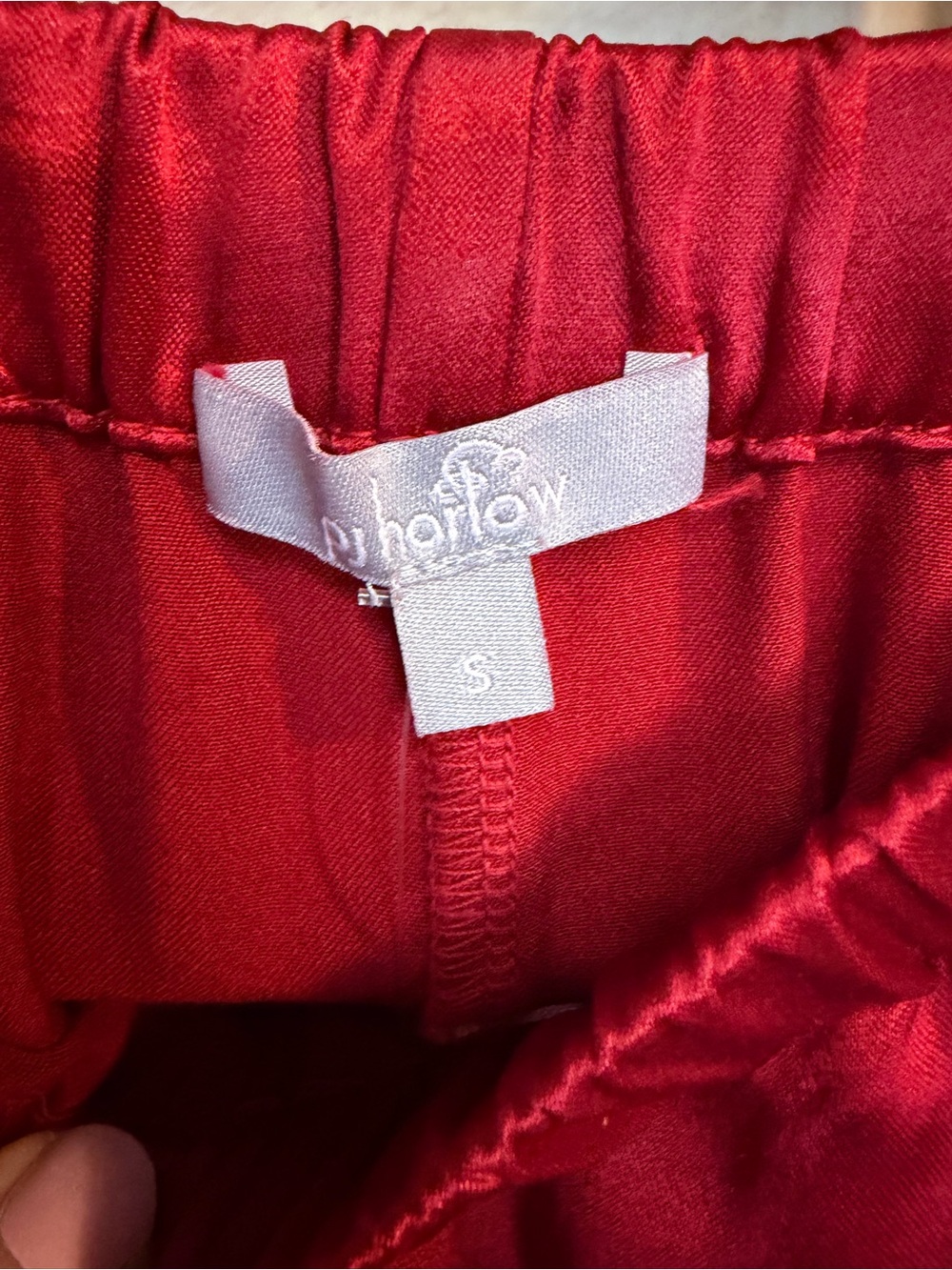 PJ Harlow “Brittany” shorts | Silky Red Elastic-Waist Shorts for Women - Picture 3 of 4